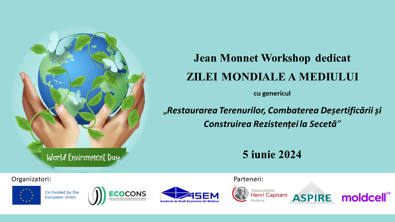 Apel Înscriere- WORKSHOP DEDICAT ZILEI MONDIALE A MEDIULUI – 05 IUNIE 2024